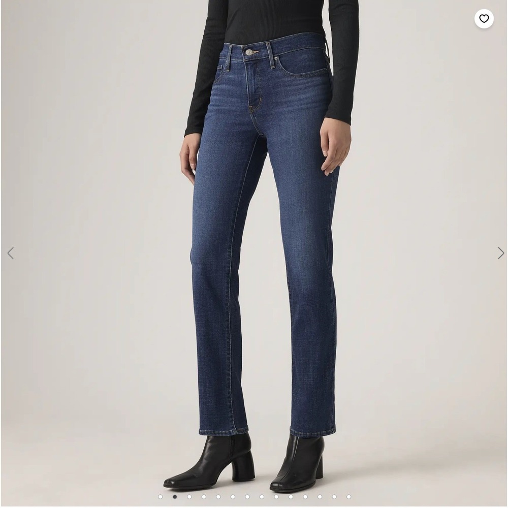 Levi's 314 Shaping Straight Stretch‎ Jeans Tummy Panel Women's 25 Medium Wash